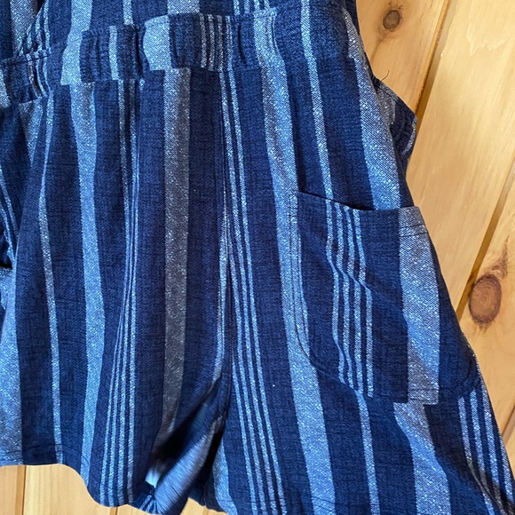 No Boundaries Blue Striped Jumpsuit/Overalls - Picture 5 of 8